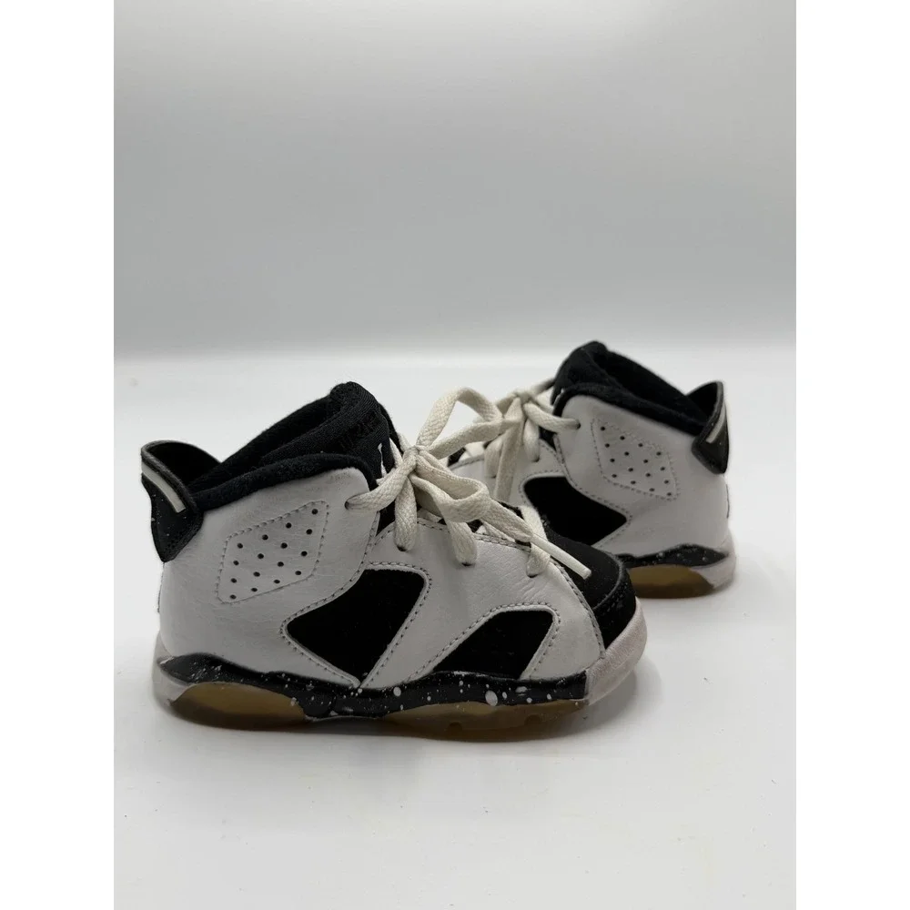 Jordan 6 Retro Oreo 384667-101 Toddler White/Black Size 6.5C
